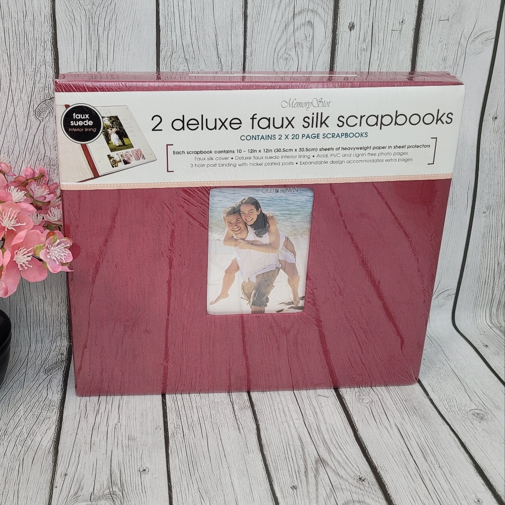 2 NEW Sealed Deluxe Faux Silk Scrapbooks, 2 X 20 Pages